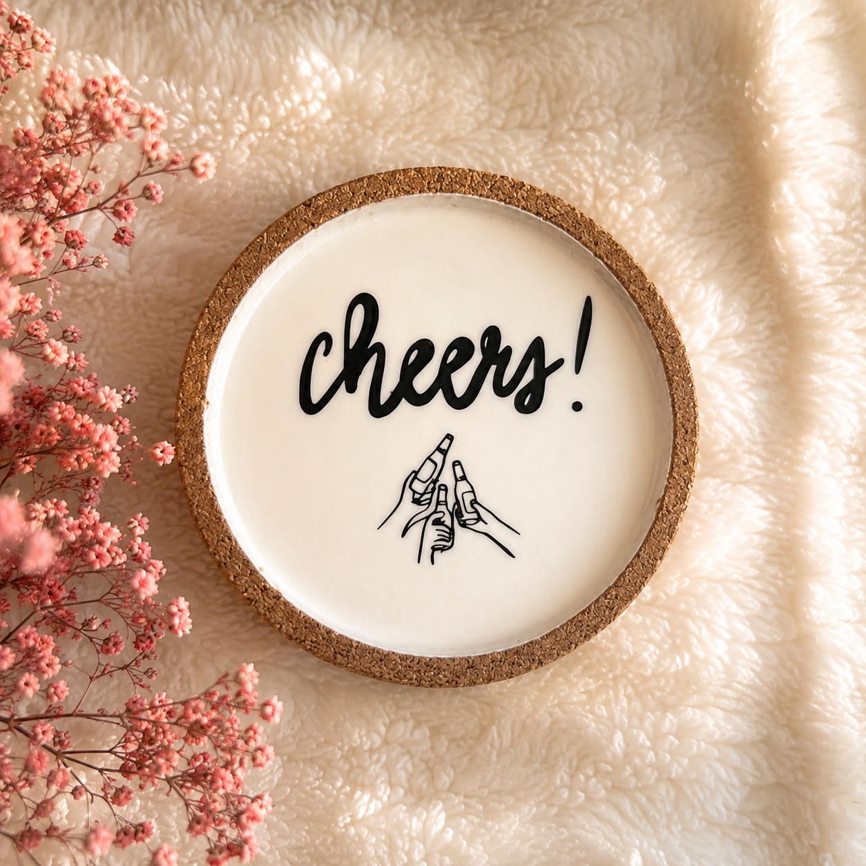 Raysin Untersetzer mit Sprüchen | Korkuntersetzer 10 cm | Weinliebe, Mädelsabend & Lieblingsgast | Geschenk für Weinliebhaber