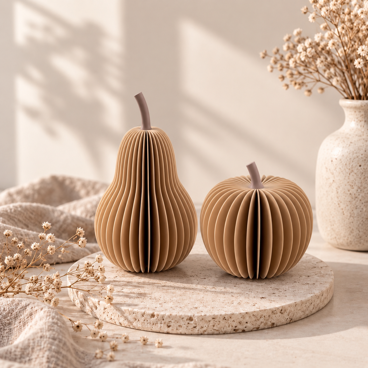 Herbstdeko 3D | Kürbis, Apfel & Birne | 3er Set oder einzeln