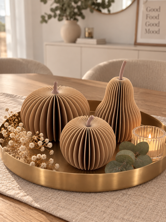 Herbstdeko 3D | Kürbis, Apfel & Birne | 3er Set oder einzeln