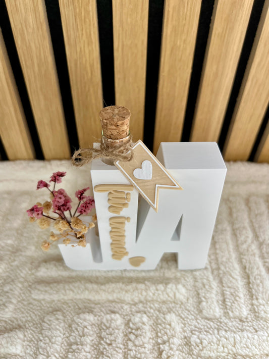 Hochzeitsgeschenk „Ja für immer“ – Geldgeschenk mit Reagenzglas & Trockenblumen