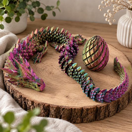 3D-gedruckter Drache mit Drachenei – Bewegliches Fidget-Spielzeug