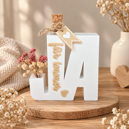 Hochzeitgeschenk „Ja für immer“ – Geldgeschenk mit Reagenzglas & Trockenblumen