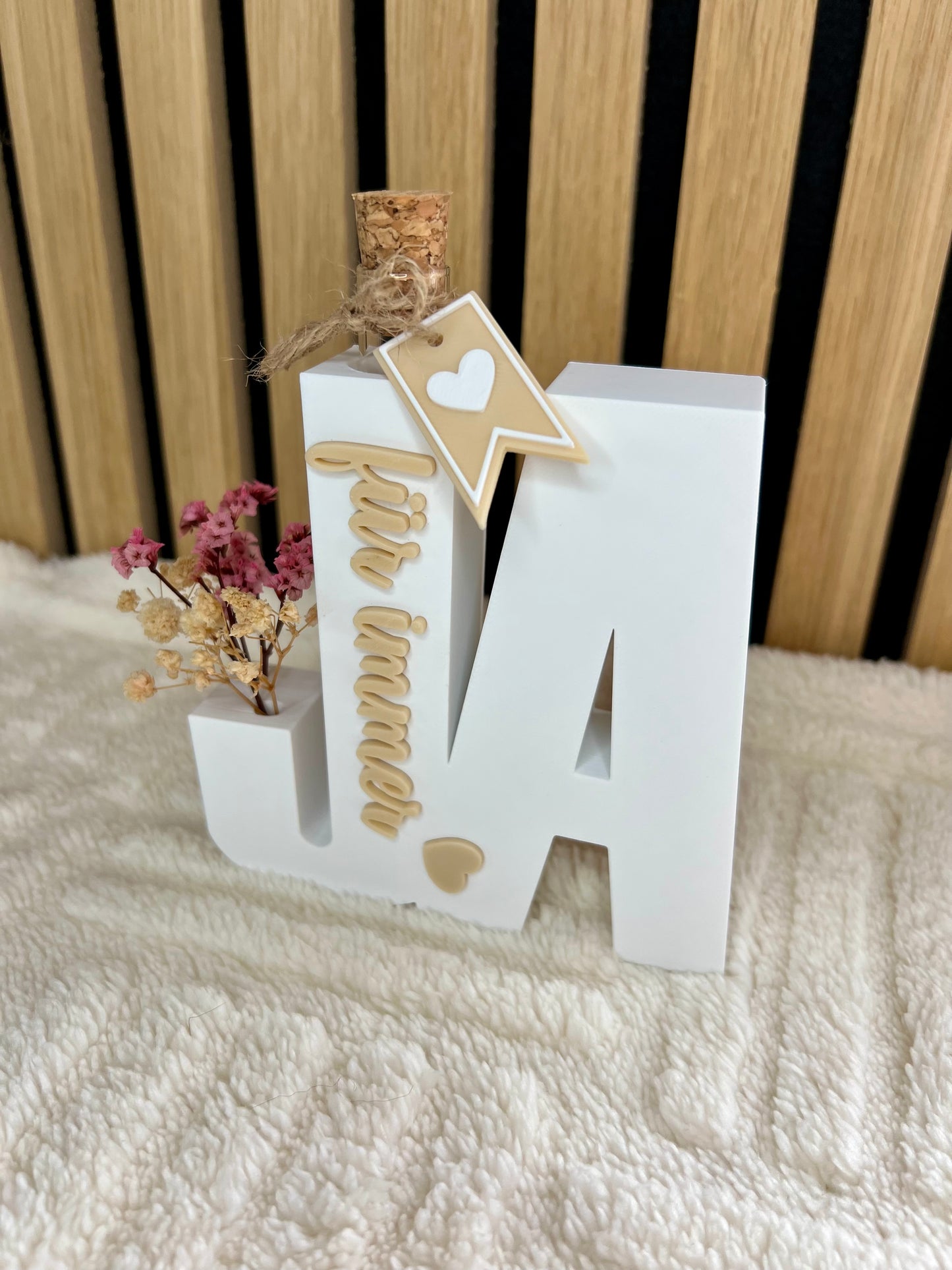 Hochzeitsgeschenk „Ja für immer“ – Geldgeschenk mit Reagenzglas & Trockenblumen