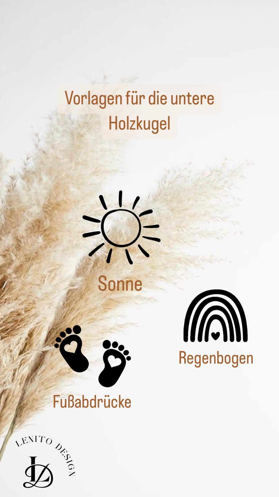 Handgemachte Stabrassel aus Holz – personalisierbar & sicher für kleine Hände